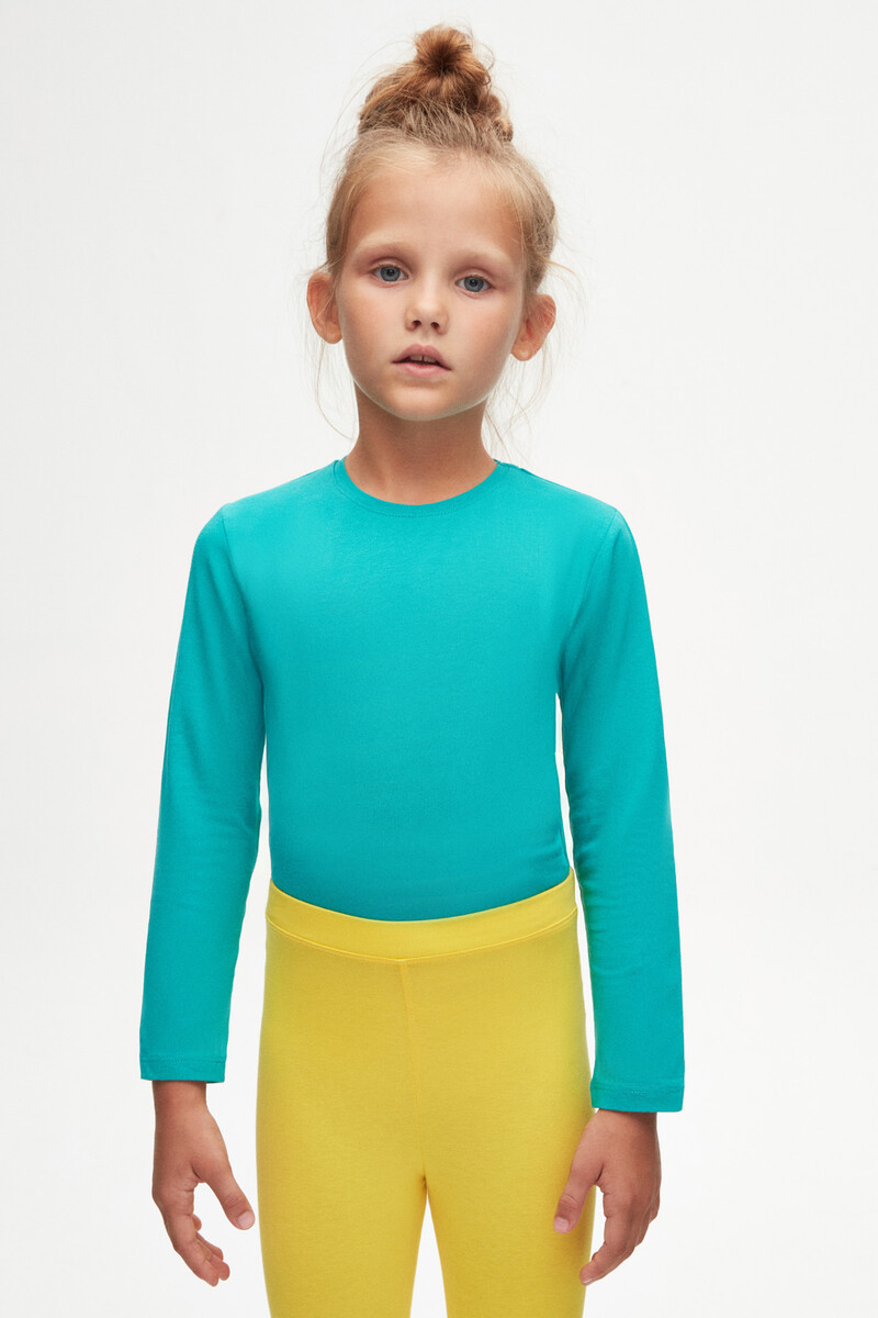 5-8 Years Old Plain Long Legging - Thumbnail