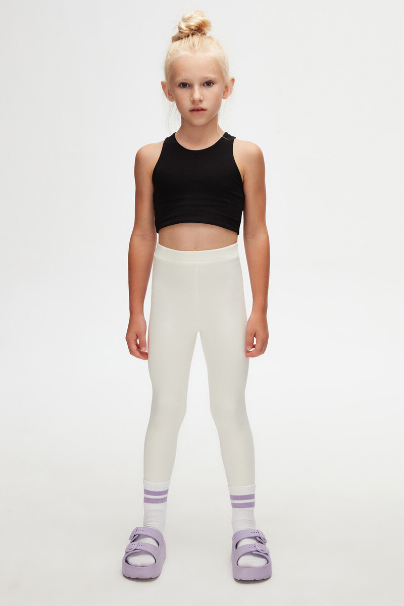 5-8 Years Old Plain Long Legging - Thumbnail