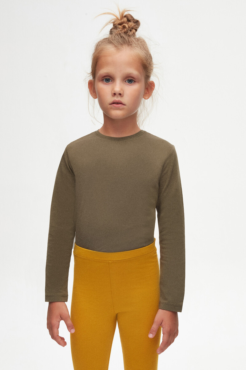 5-8 Years Old Plain Long Legging - Thumbnail
