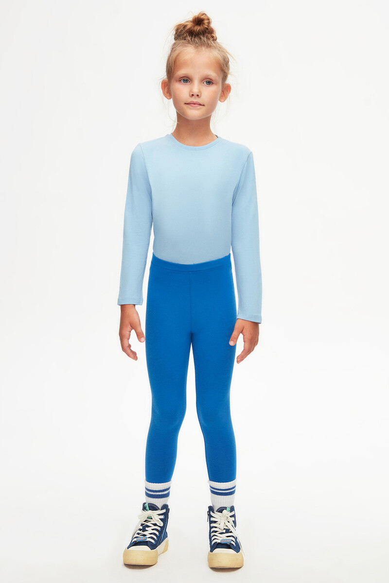 5-8 Years Old Plain Long Legging - Thumbnail