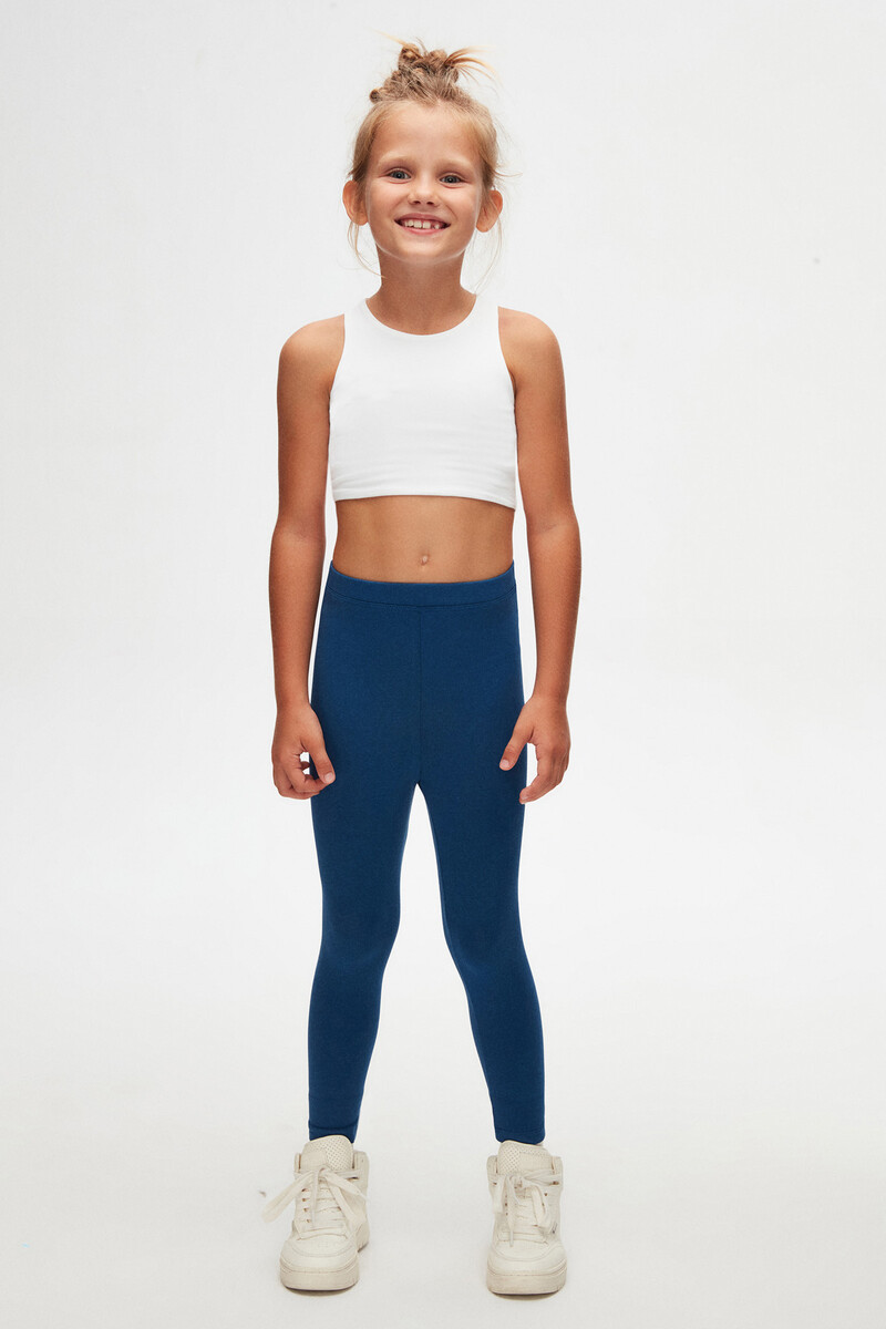 5-8 Years Old Plain Long Legging - Thumbnail
