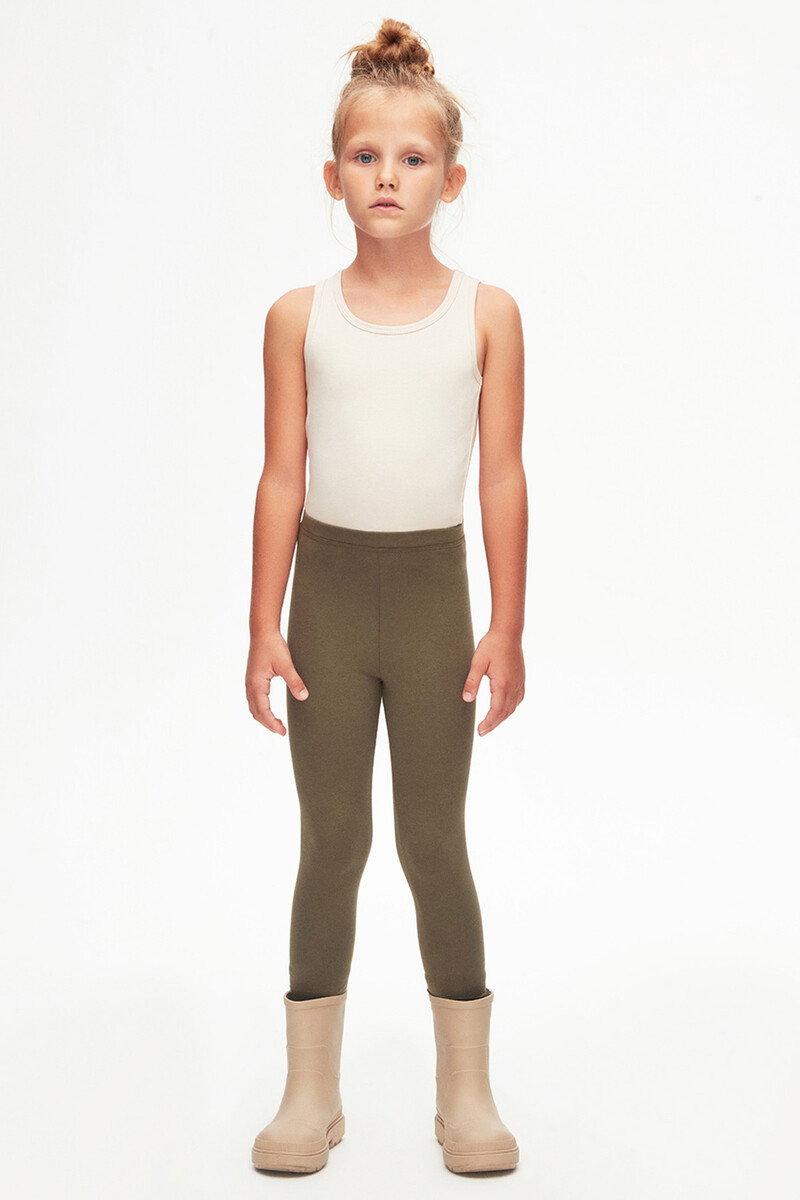 5-8 Years Old Plain Long Legging - Thumbnail