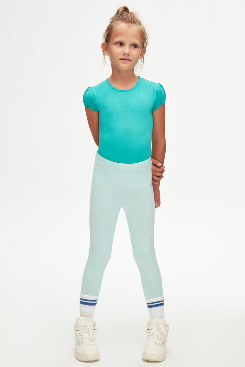 5-8 Years Old Plain Long Legging - Thumbnail