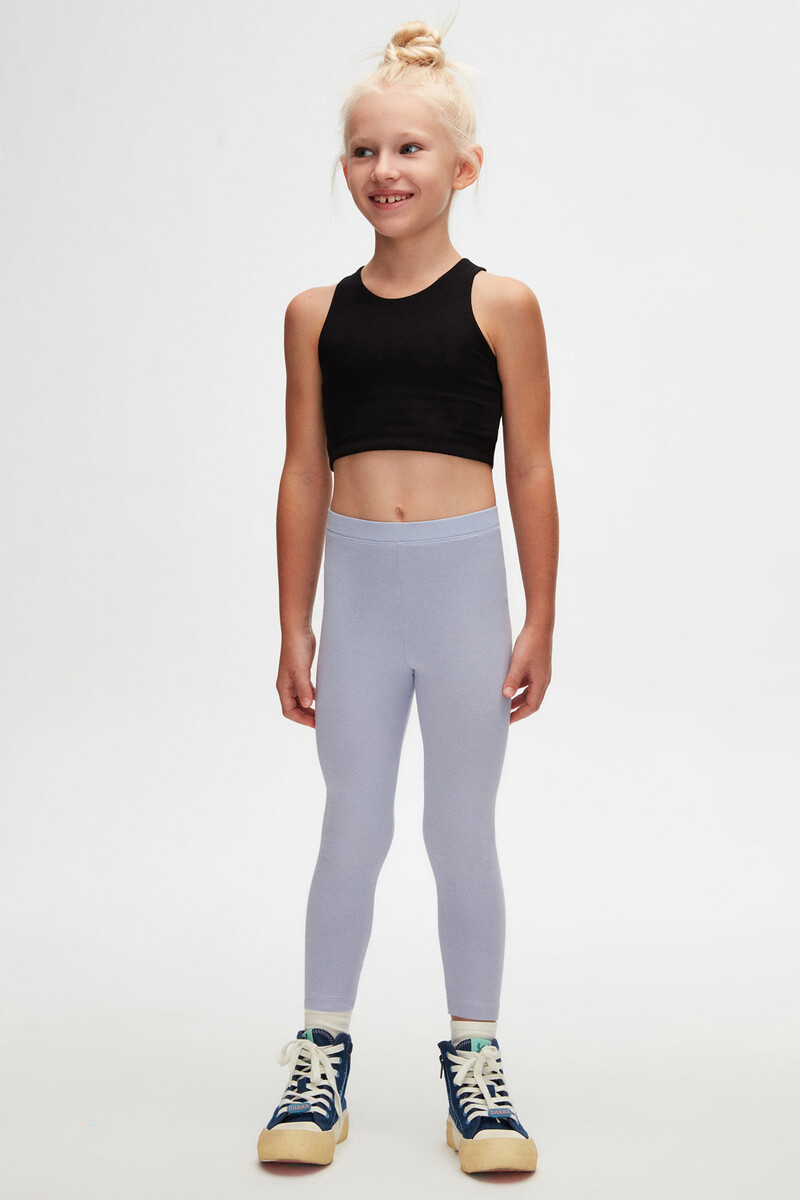 5-8 Years Old Plain Long Legging - Thumbnail