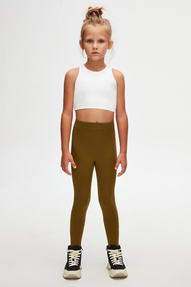 5-8 Years Old Plain Long Legging - Thumbnail