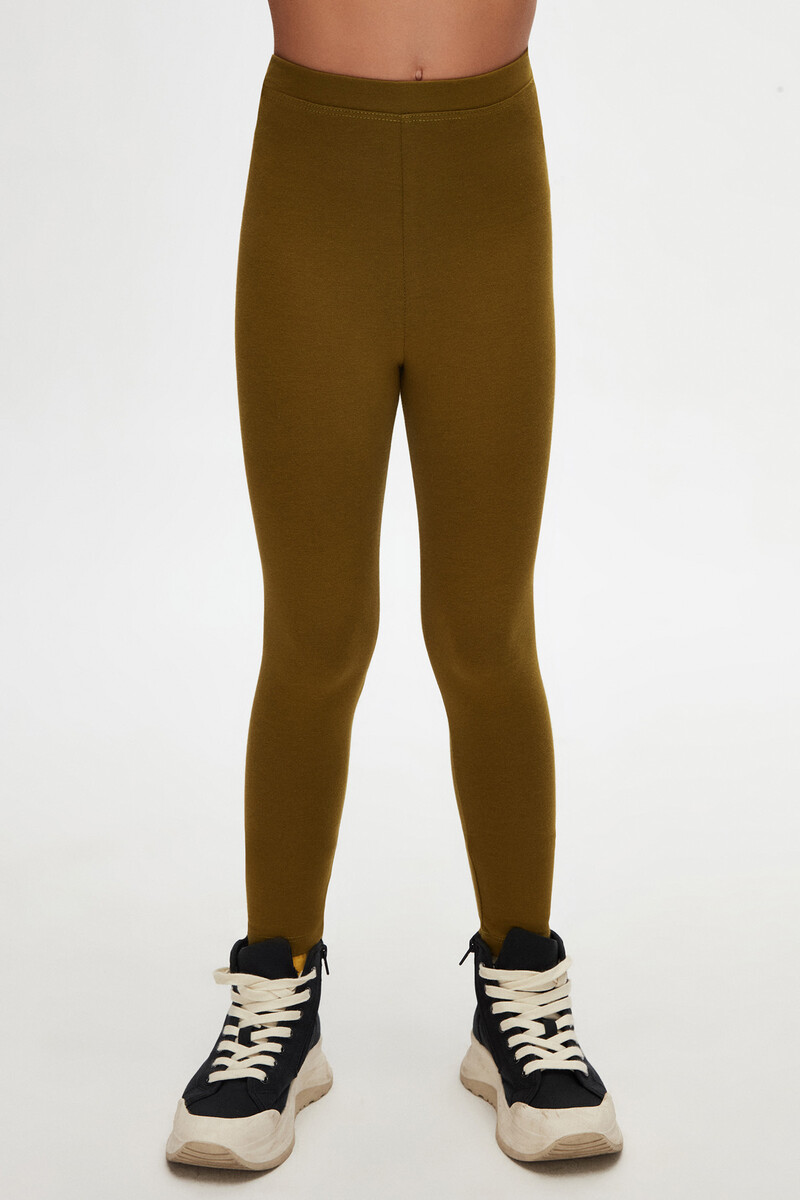 5-8 Years Old Plain Long Legging - Thumbnail
