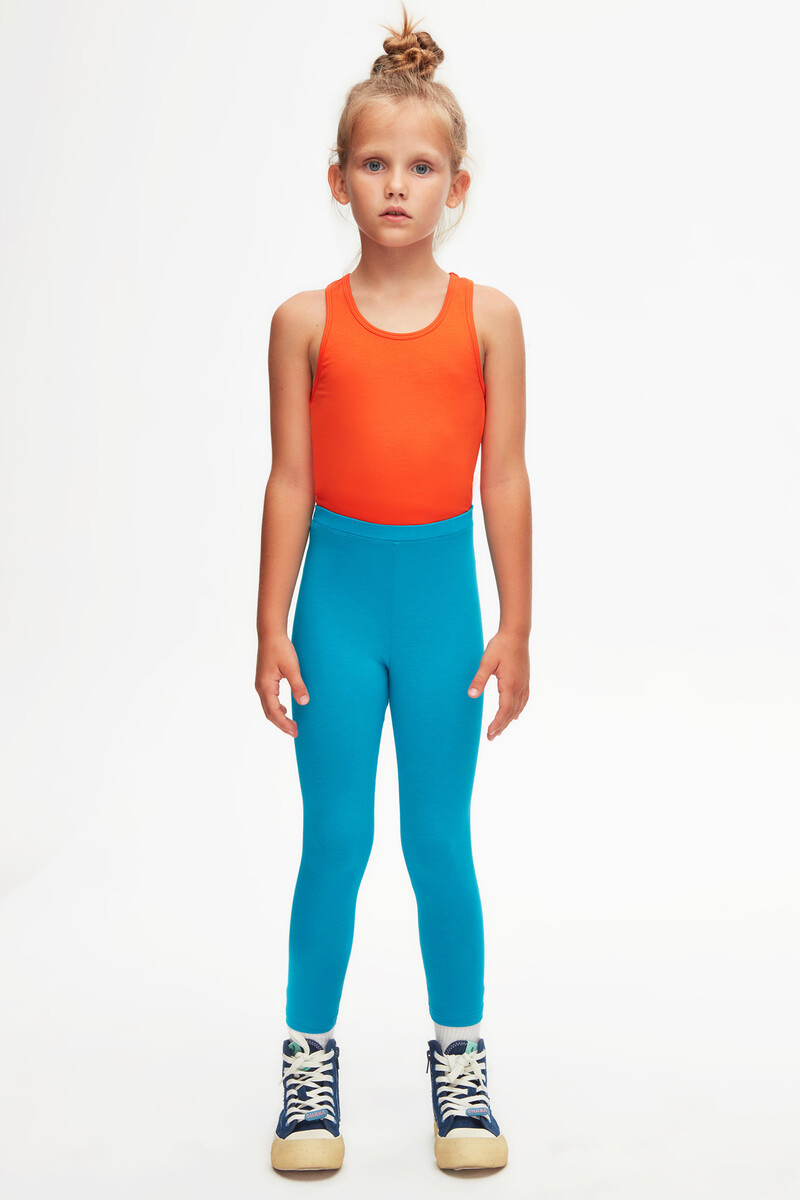 5-8 Years Old Plain Long Legging - Thumbnail