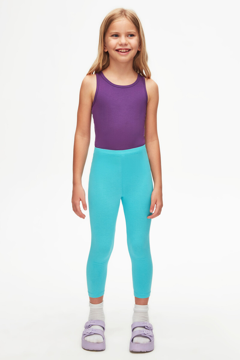 5-8 Years Old Plain Long Legging - Thumbnail