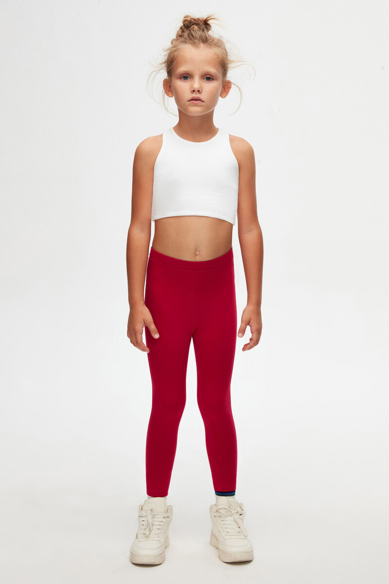 5-8 Years Old Plain Long Legging - Thumbnail