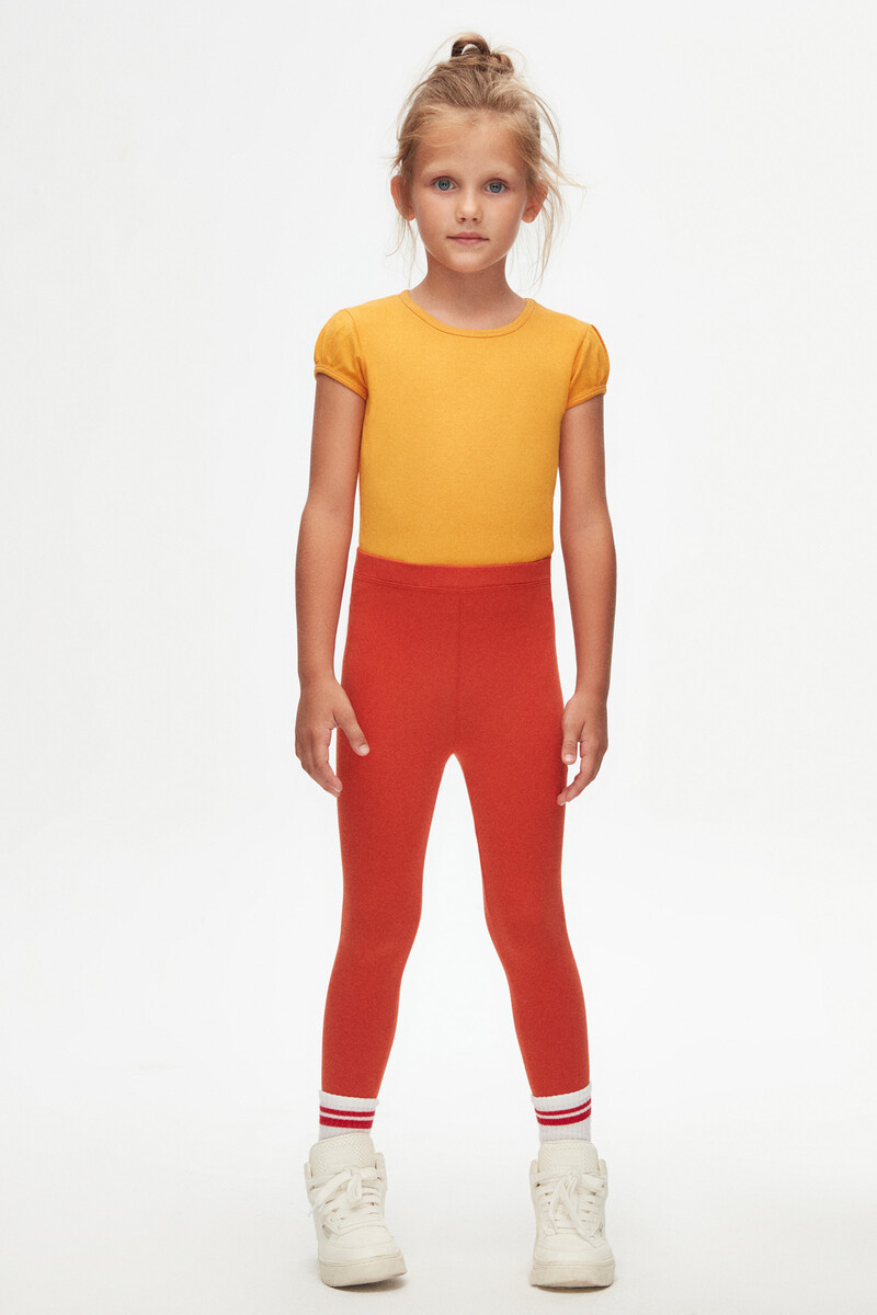 5-8 Years Old Plain Long Legging - Thumbnail