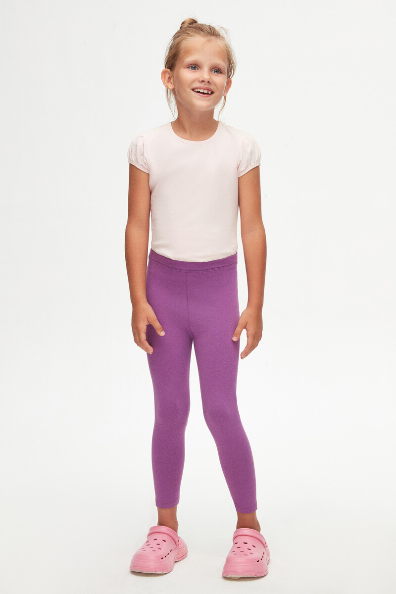 5-8 Years Old Plain Long Legging - Thumbnail