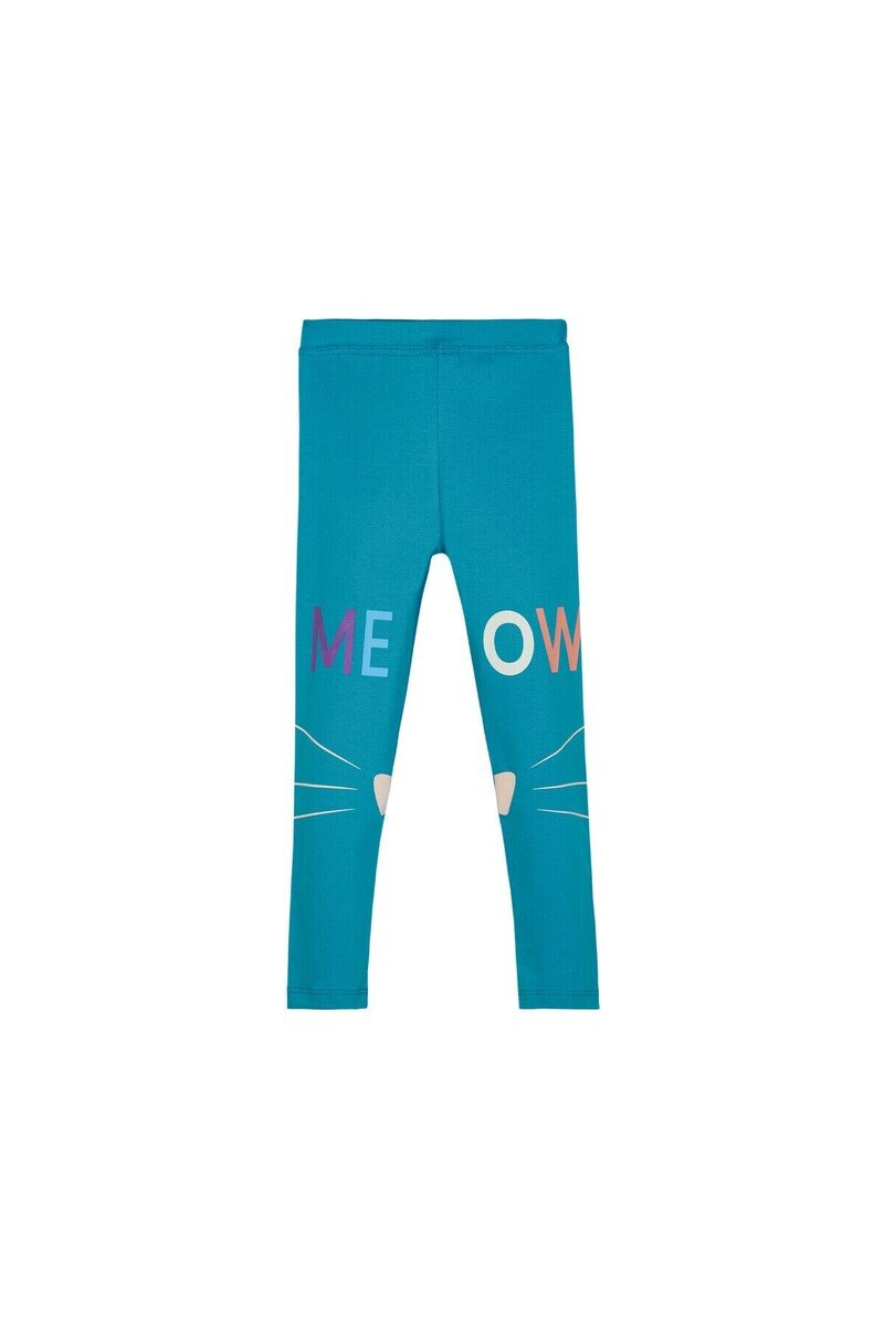 7-10 Years Old Meow Face Parinted Legging - Thumbnail