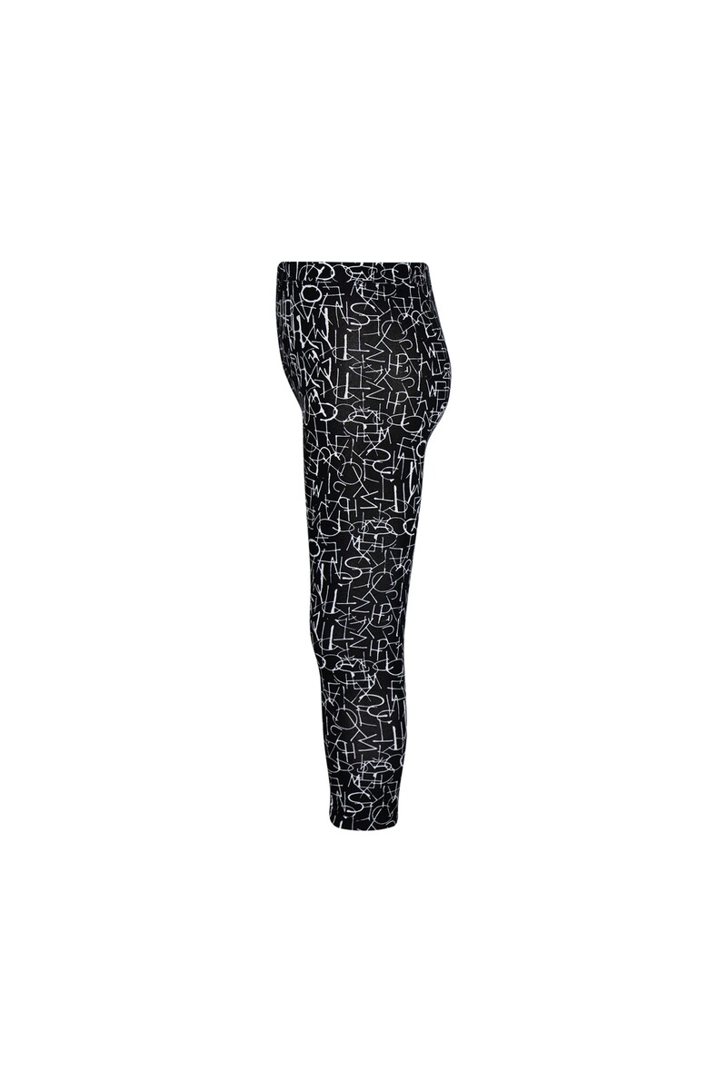 9-12 Ans Legging À Motifs Lettres Foncées - Thumbnail