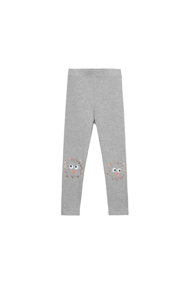 9-12 Years Old Crazy Eyes Printed Fleece Legging - Thumbnail