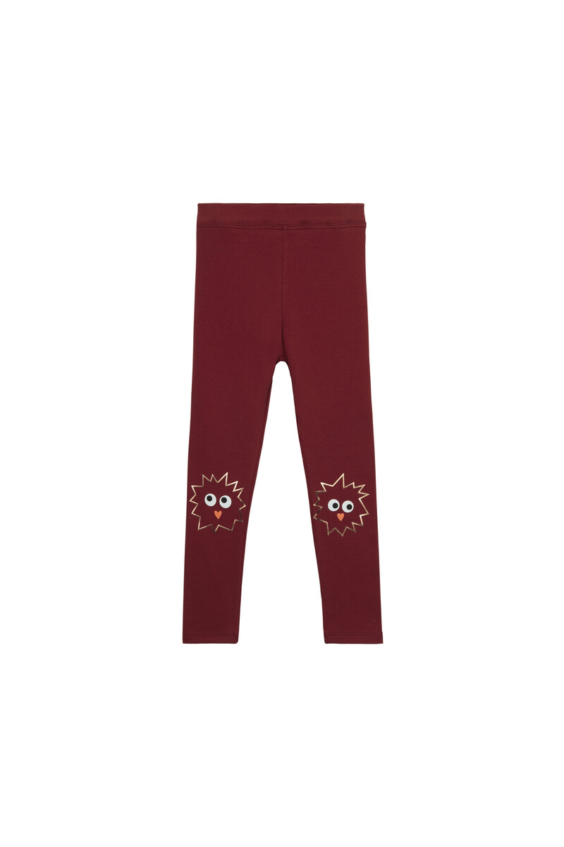 9-12 Years Old Crazy Eyes Printed Fleece Legging - Thumbnail