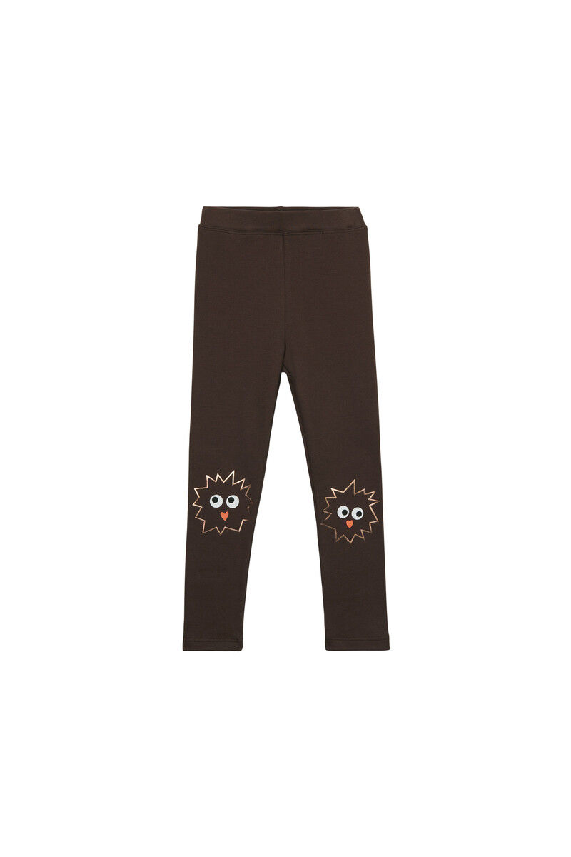 9-12 Years Old Crazy Eyes Printed Fleece Legging - Thumbnail