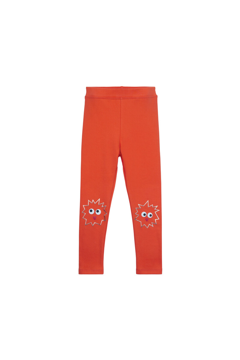 9-12 Years Old Crazy Eyes Printed Fleece Legging - Thumbnail