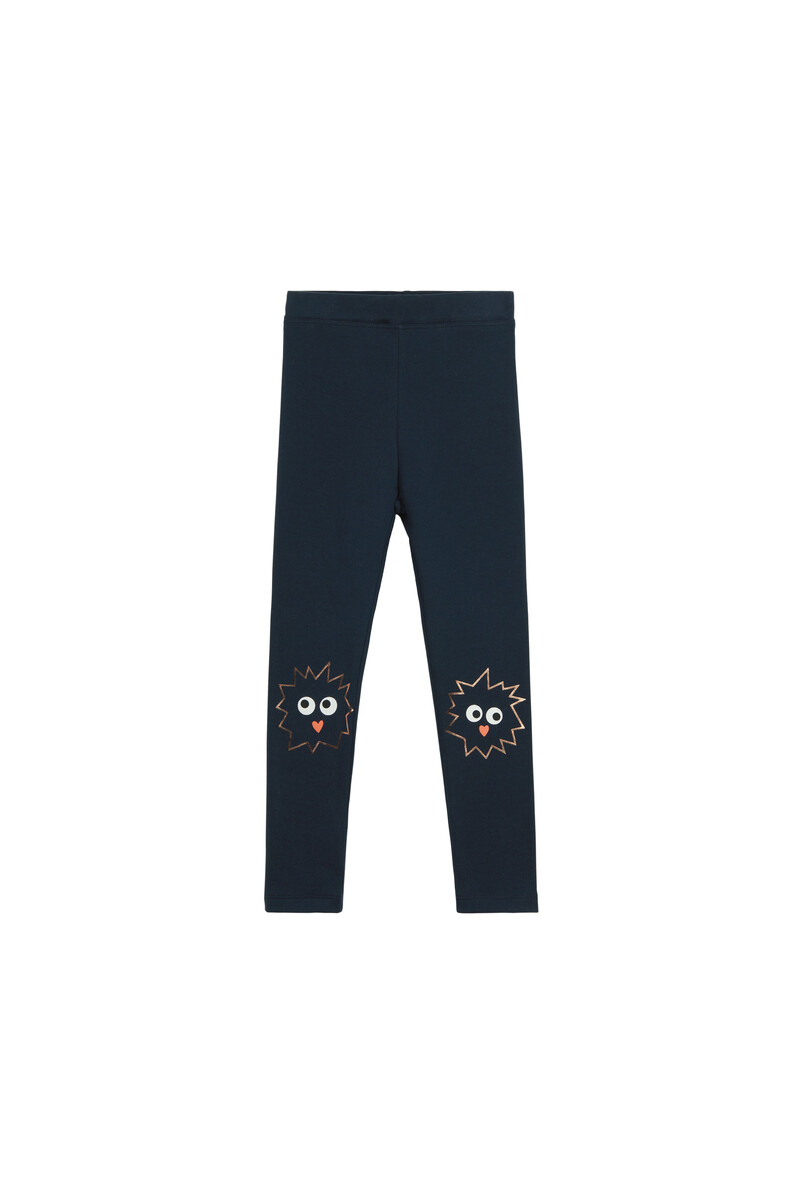 9-12 Years Old Crazy Eyes Printed Fleece Legging - Thumbnail