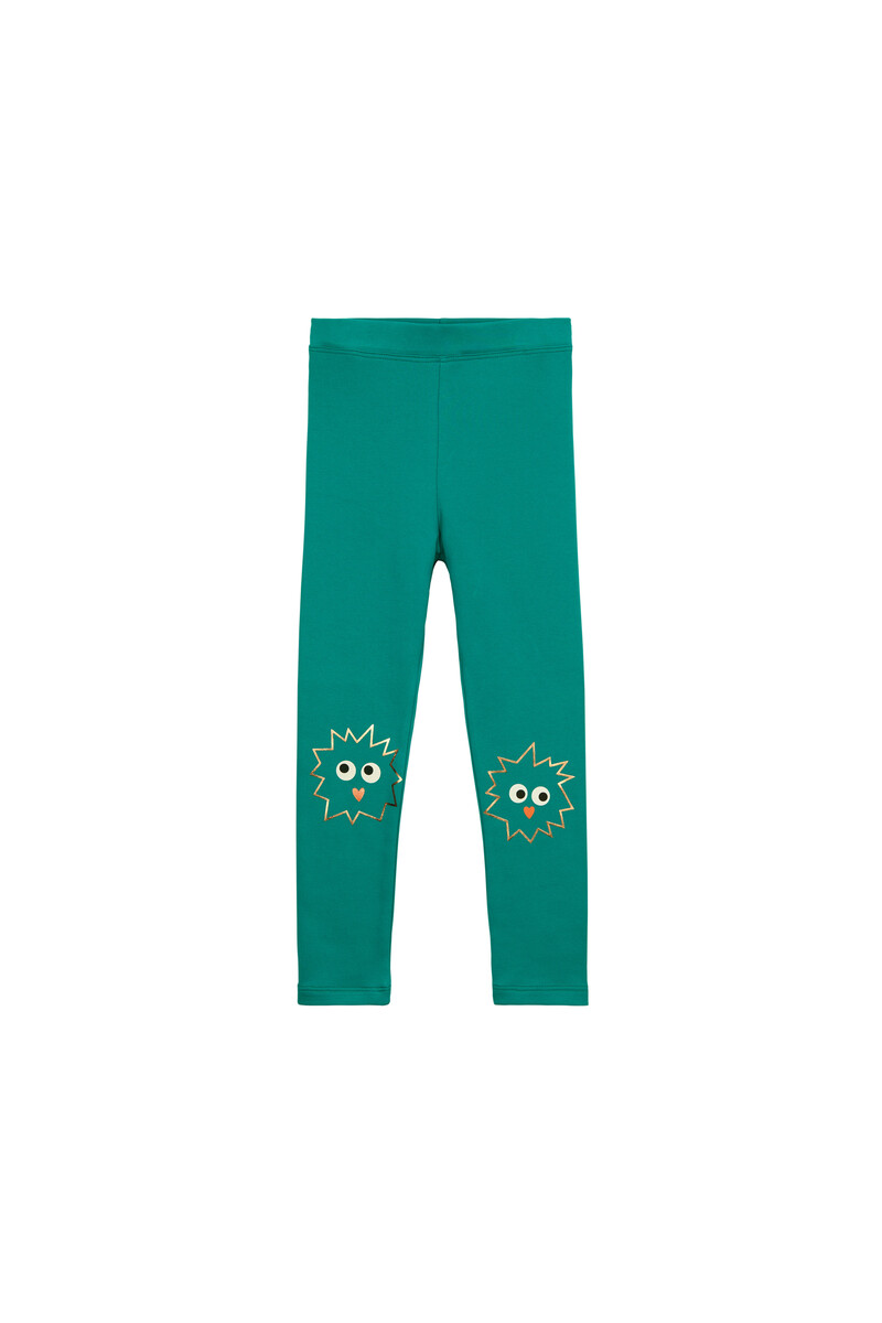 9-12 Years Old Crazy Eyes Printed Fleece Legging - Thumbnail