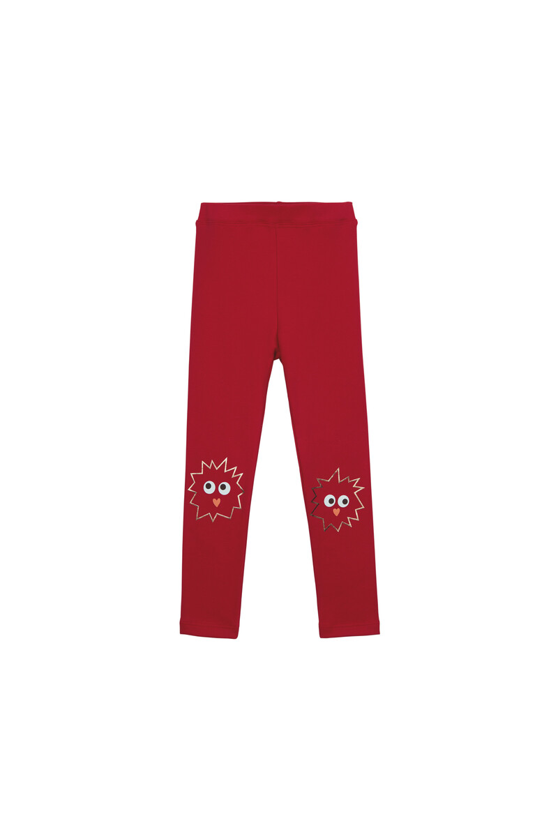 9-12 Years Old Crazy Eyes Printed Fleece Legging - Thumbnail