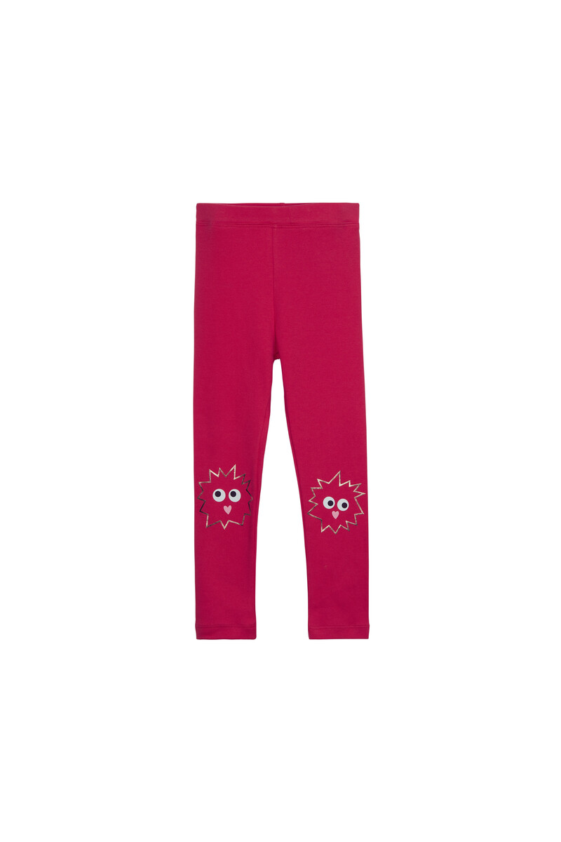 9-12 Years Old Crazy Eyes Printed Fleece Legging - Thumbnail