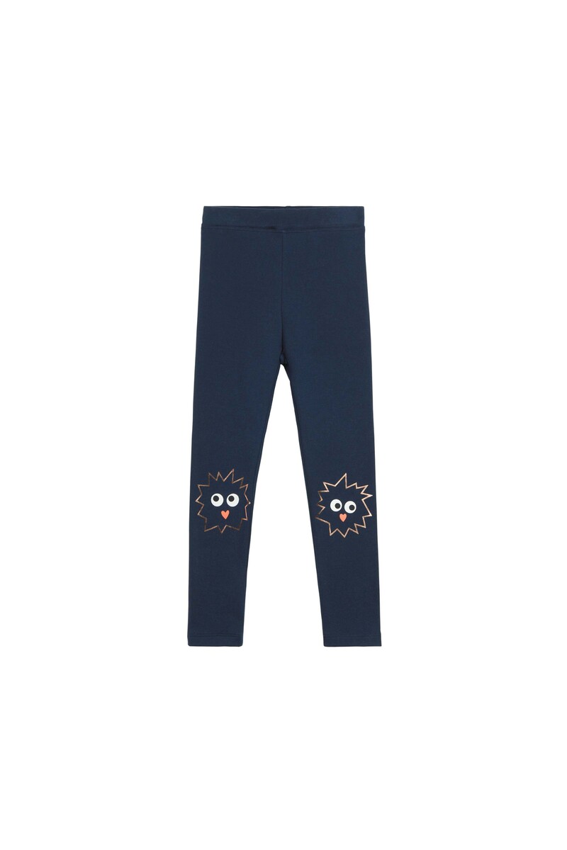 9-12 Years Old Crazy Eyes Printed Fleece Legging - Thumbnail