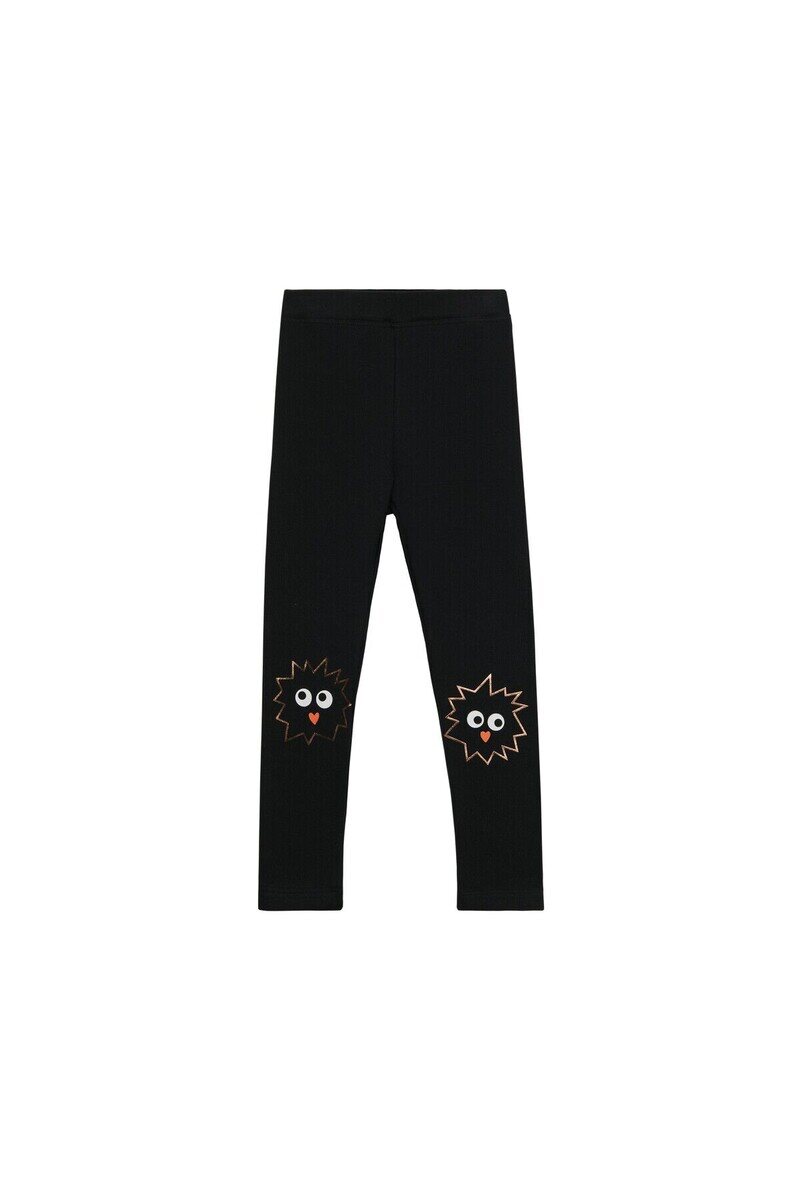 9-12 Years Old Crazy Eyes Printed Fleece Legging - Thumbnail