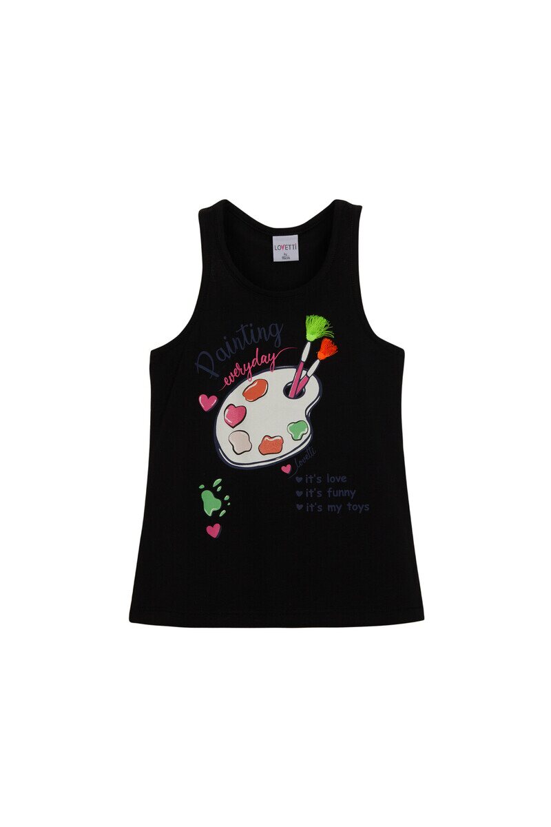 2-5 Years Old Paint Printed Tank Top - Thumbnail