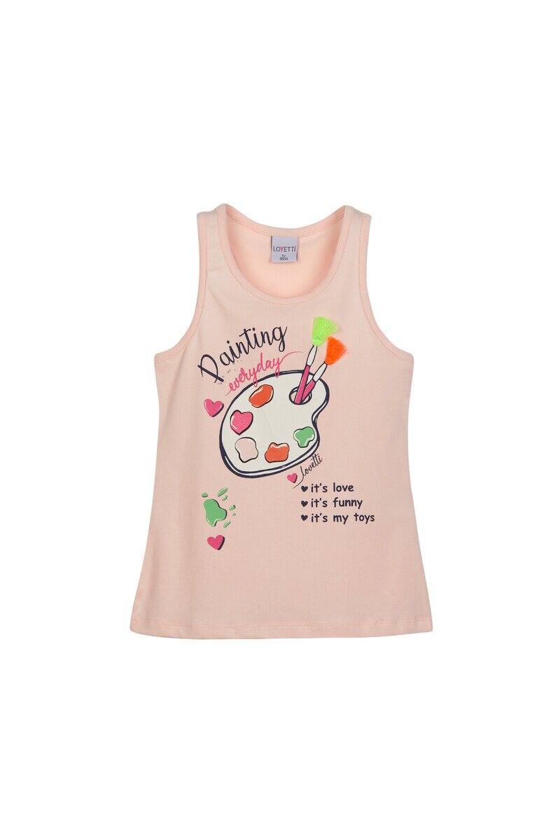 2-5 Years Old Paint Printed Tank Top - Thumbnail