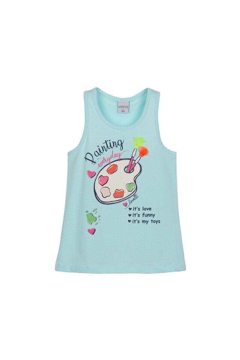 2-5 Years Old Paint Printed Tank Top - Thumbnail