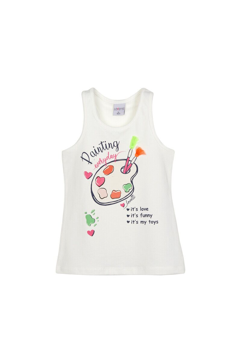 2-5 Years Old Paint Printed Tank Top - Thumbnail