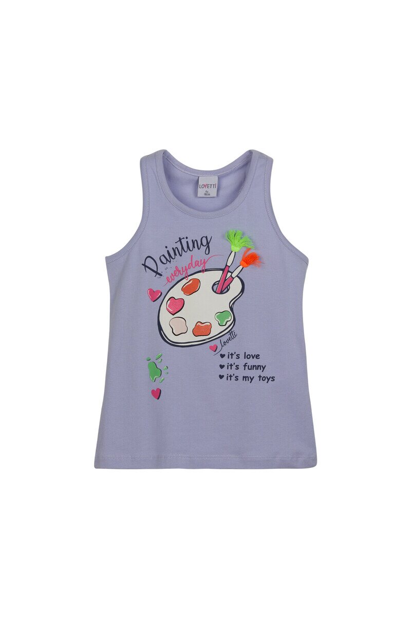 2-5 Years Old Paint Printed Tank Top - Thumbnail