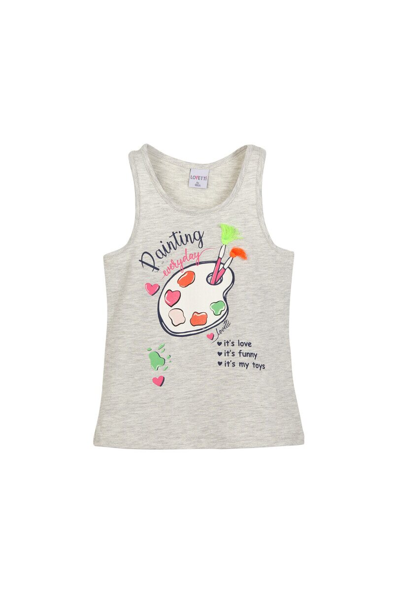 2-5 Years Old Paint Printed Tank Top - Thumbnail