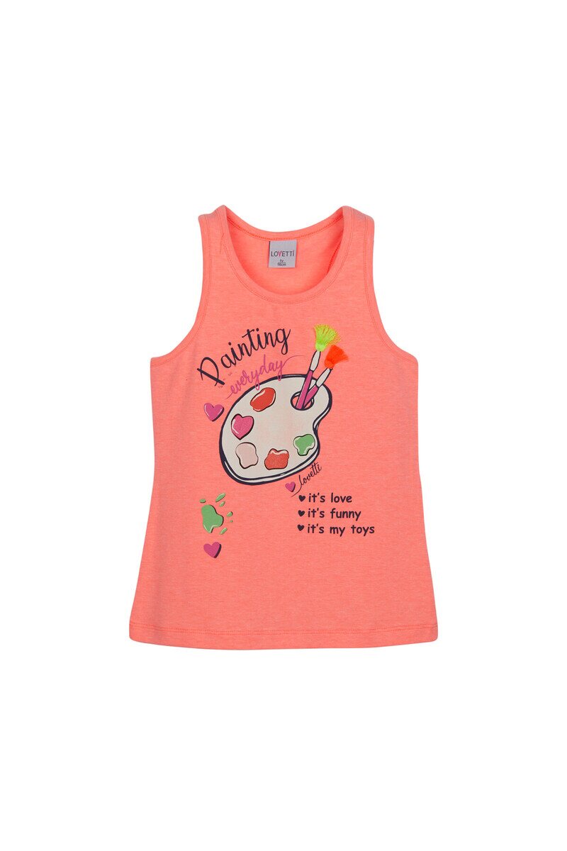 2-5 Years Old Paint Printed Tank Top - Thumbnail