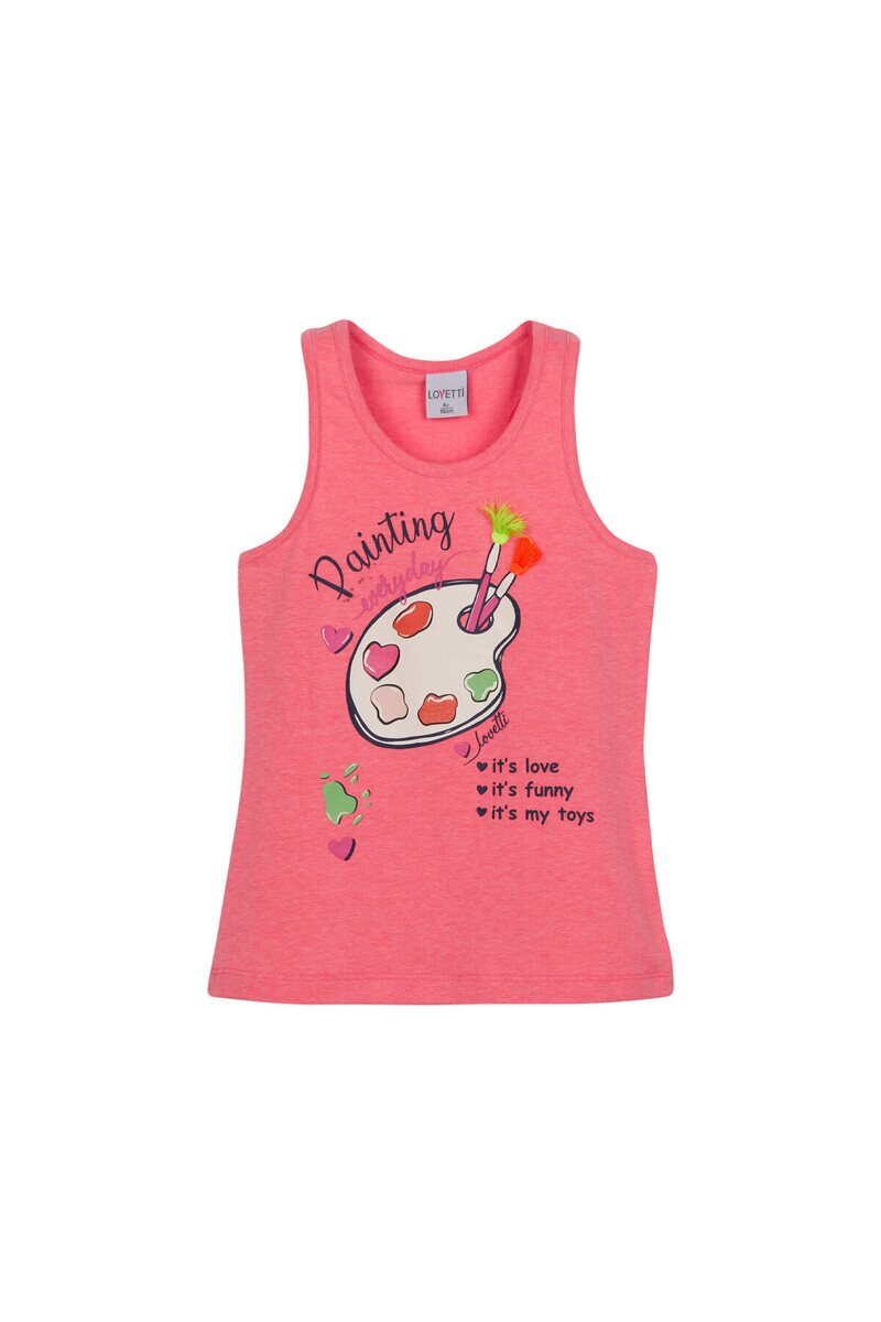 2-5 Years Old Paint Printed Tank Top - Thumbnail