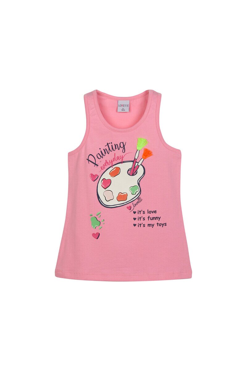 2-5 Years Old Paint Printed Tank Top - Thumbnail