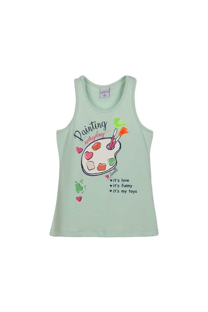 2-5 Years Old Paint Printed Tank Top - Thumbnail