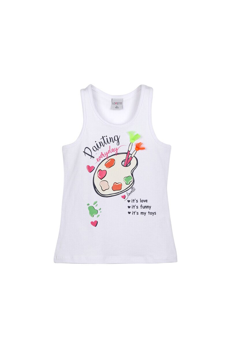 2-5 Years Old Paint Printed Tank Top - Thumbnail