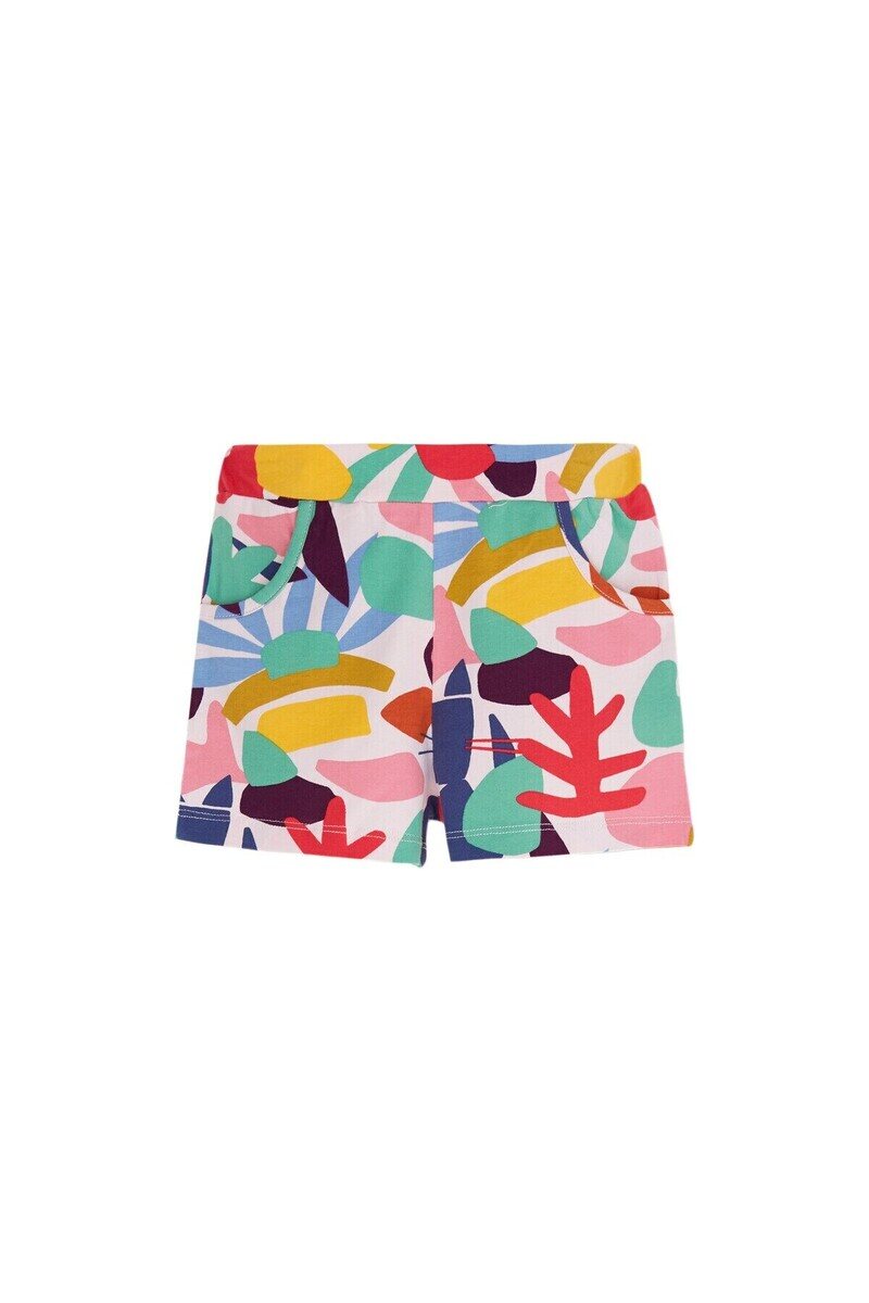 Cutouts Foliage Patterned Shorts 9-12 Years Old - Thumbnail
