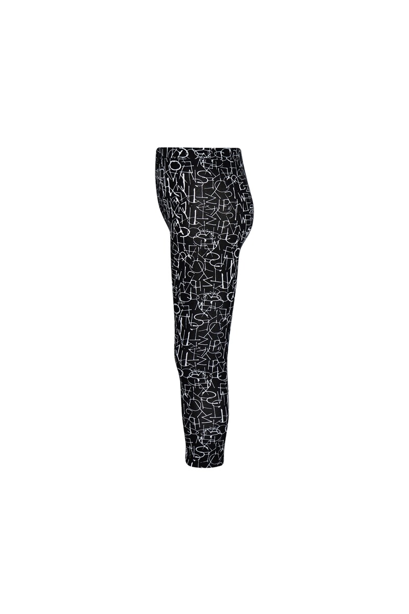 Dark Letters Pattern Leggings 5-8 Years Old - Thumbnail